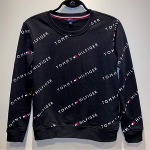 Tommy Hilfiger Black Logo Print Crew neck sweater extra small XS